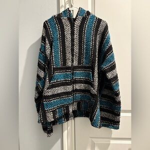 Striped Black and Blue Men’s Jacket | Baja Joe